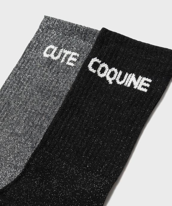 Chaussettes en maille pailletée femme (lot de 2) vue2 - GEMO(HOMWR FEM) - GEMO