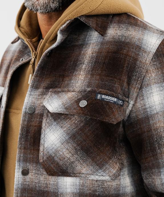 Sur-chemise à carreaux avec doublure matelassée homme - Roadsign vue3 - ROADSIGN D - GEMO