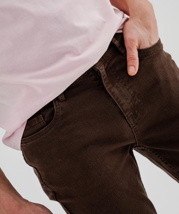 Jean straight en coton stretch à la couleur unique homme vue2 - GEMO 4G HOMME - GEMO
