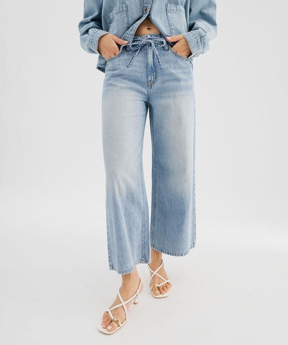 Jean Cropped Wide leg taille haute femme vue4 - GEMO 4G FEMME - GEMO