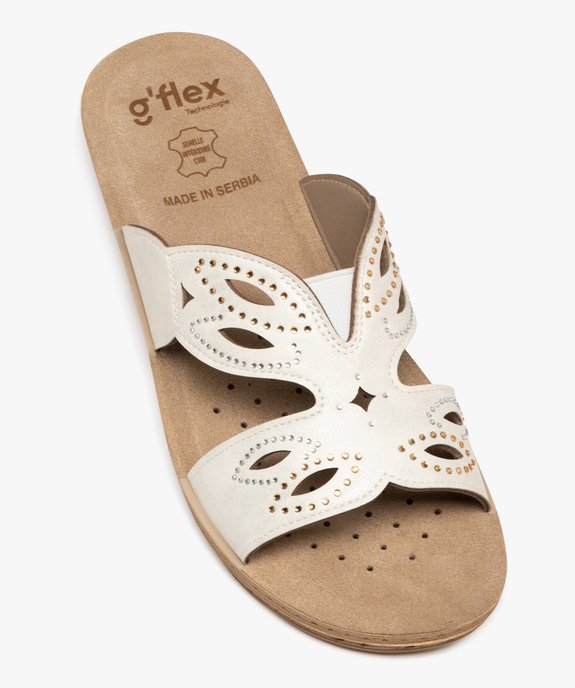 Mules confort à talon compensé et strass femme vue5 - G'FLEX - GEMO