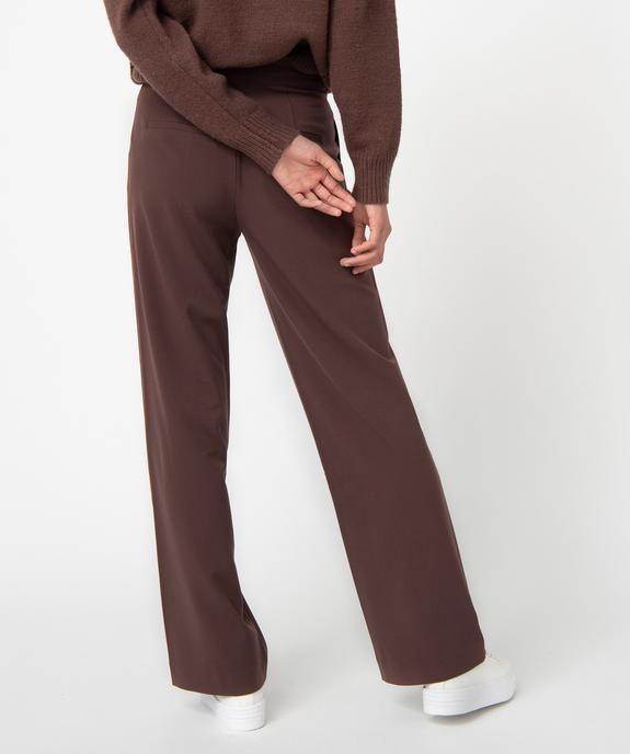 Pantalon femme en toile coupe large vue3 - GEMO(FEMME PAP) - GEMO