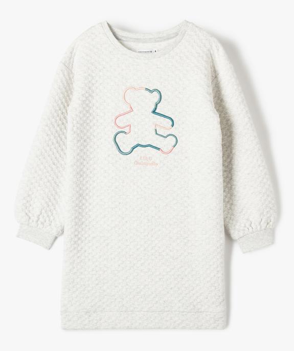 Robe sweat fille en maille texturée - LuluCastagnette vue2 - LULUCASTAGNETTE - GEMO