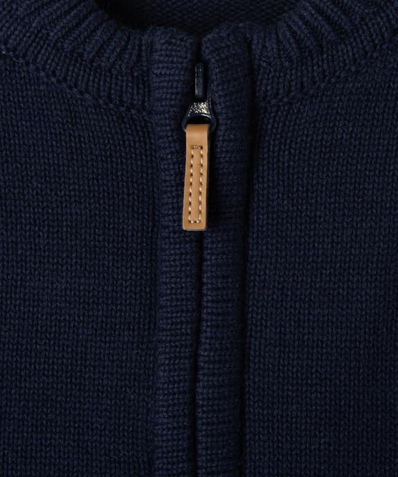 Gilet zippé à col rond en coton bébé vue3 - GEMO(BEBE DEBT) - GEMO