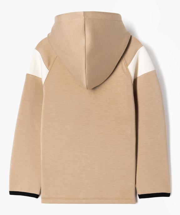 Sweat zippé à capuche en maille stretch garçon vue5 - GEMO (ENFANT) - GEMO