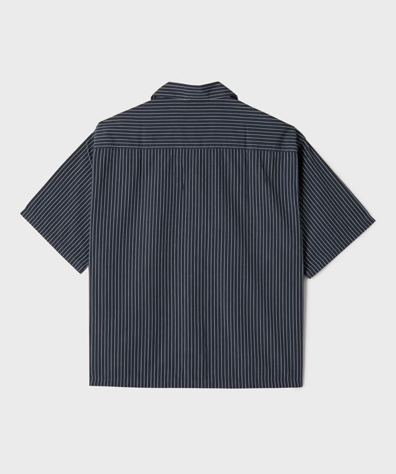 Chemise manches courtes à rayures et col cubain garçon vue3 - GEMO (JUNIOR) - GEMO