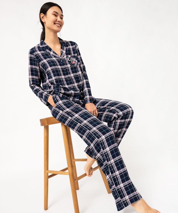 Pyjama à carreaux femme - LuluCastagnette vue1 - LULUCASTAGNETTE - GEMO