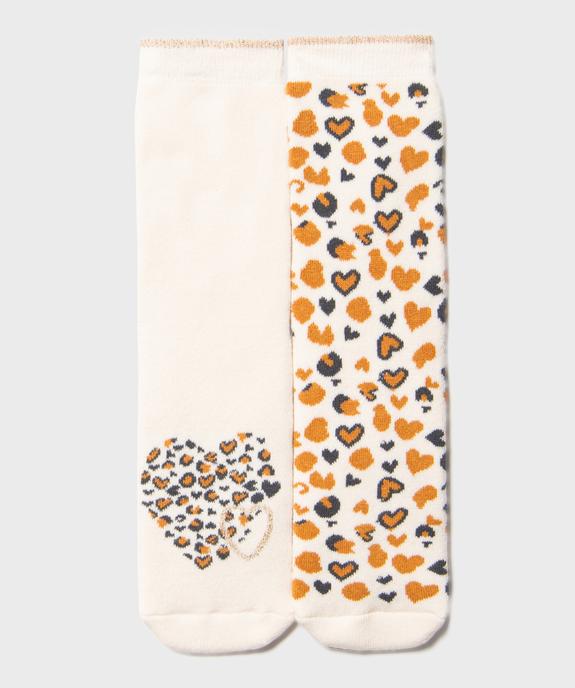 Chaussettes antidérapantes à motif léopard fille (lot de 2) vue1 - GEMO 4G FILLE - GEMO