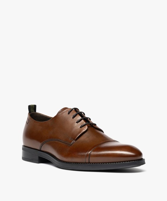 Derby dessus cuir à bout droit homme - Tanéo vue2 - TANEO - GEMO