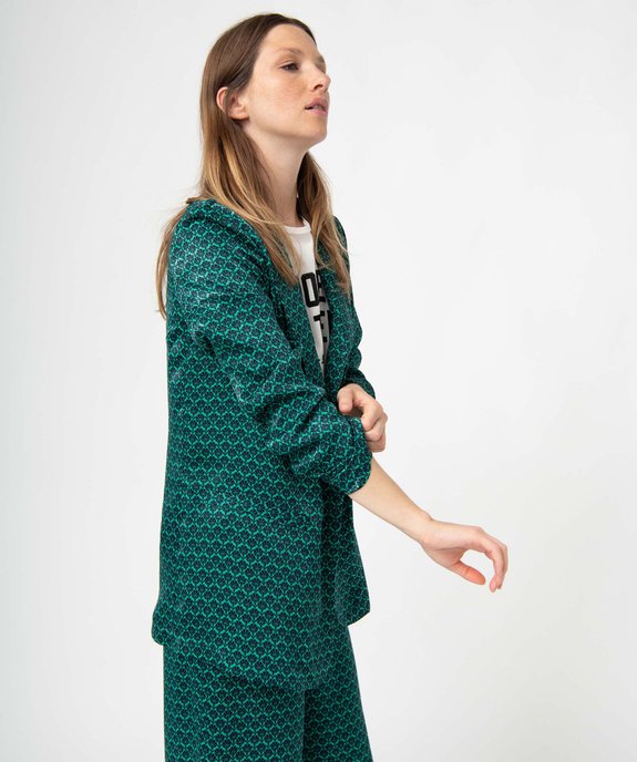 Veste blazer femme imprimée en matière satinée vue6 - GEMO(FEMME PAP) - GEMO