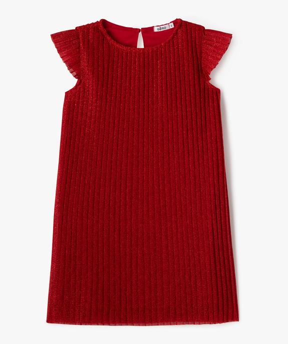 Robe de soirée plissée en maille scintillante fille vue1 - GEMO (ENFANT) - GEMO