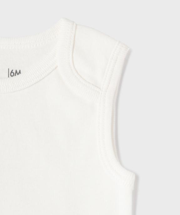 Bodies bébé sans manches (lot de 3) 100% coton biologique vue5 - GEMO 4G BEBE - GEMO