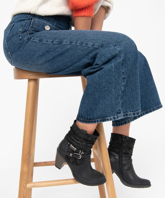 Bottines femme à talon tige plissée et brides fantaisie vue6 - VALENTINA BALDA - GEMO