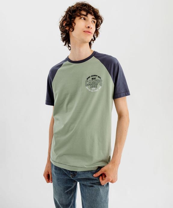 Tee-shirt manches courtes raglan contrastantes homme - Camps United vue1 - CAMPS GEMO FOR GOOD - GEMO