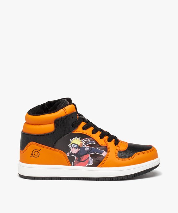 Baskets garçon mid-cut colorées à lacets et zip - Naruto vue1 - NARUTO - GEMO