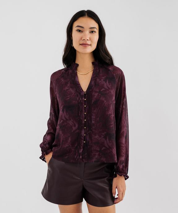 Blouse fluide en voile à motifs fleuris femme vue5 - GEMO 4G FEMME - GEMO