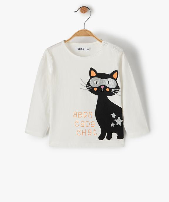 Tee-shirt bébé fille à manches longues avec motif pailleté vue1 - GEMO(BEBE DEBT) - GEMO