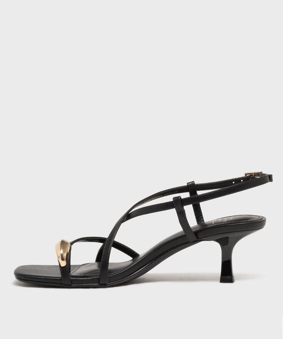 Sandales à talon fin multibrides avec bijou de pied femme vue3 - FOLLOW ME - GEMO