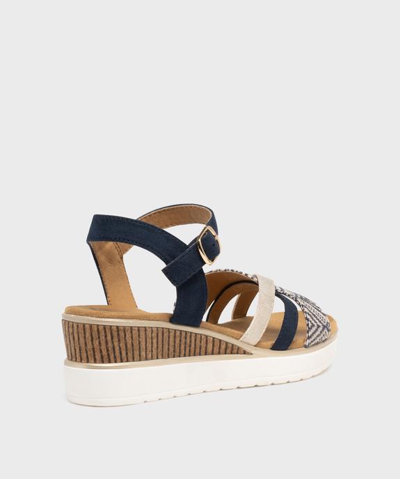 Sandales à talon compensé et brides multimatières femme vue4 - VALENTINA BALDA - GEMO