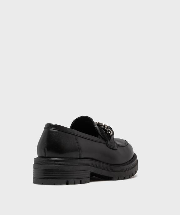 Mocassins dessus cuir avec chaine et semelle crantée femme - Tanéo vue4 - TANEO - GEMO