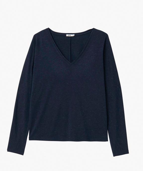 Tee-shirt femme à manches longues en maille scintillante vue4 - GEMO(FEMME PAP) - GEMO