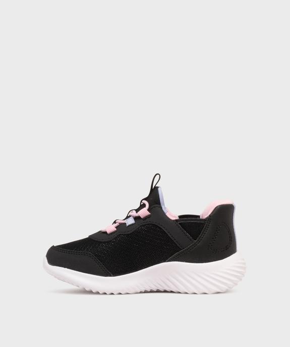 Baskets en toile pailletée faciles à enfiler fille - Skechers vue3 - SKECHERS - GEMO
