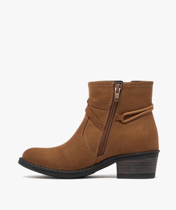Bottines fille en suédine style santiags avec brides fantaisie vue4 - LOVELY WINGS GEMO FOR GOOD - GEMO