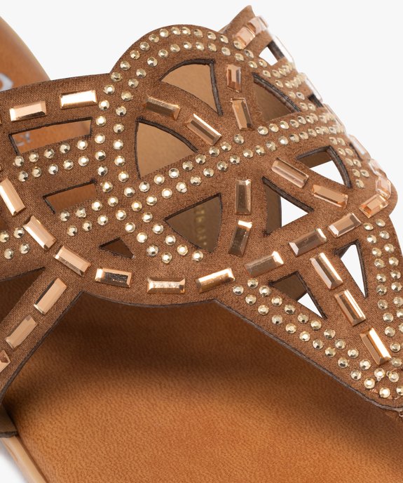 Mules femme à bride entre-doigts fantaisie avec bijoux vue6 - GEMO (CASUAL) - GEMO