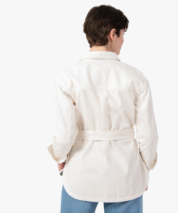 Veste femme forme chemise avec ceinture vue3 - GEMO(FEMME PAP) - GEMO
