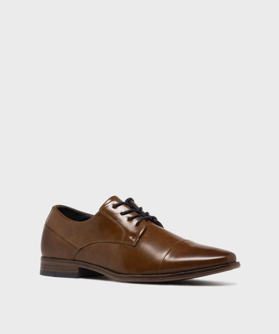 Derbies à bout amande en cuir imitation homme - Mario Baldano vue2 - MARIO BALDANO - GEMO