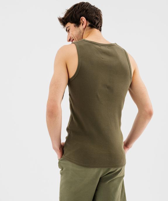 Débardeur uni en maille côtelée homme vue3 - GEMO 4G HOMME - GEMO