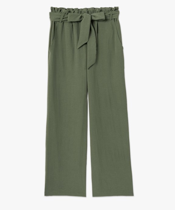 Pantalon femme en maille fluide avec ceinture ton sur ton vue4 - GEMO(FEMME PAP) - GEMO