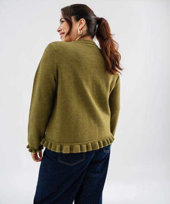 Gilet à col rond aux finitions froncées femme grande taille vue4 - GEMO (G TAILLE) - GEMO