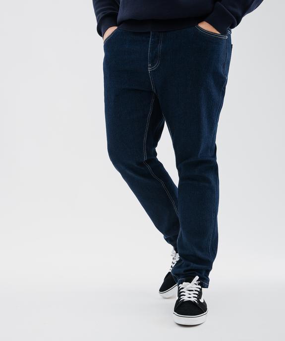 Jean straight en denim de coton stretch homme vue7 - GEMO 4G HOMME - GEMO