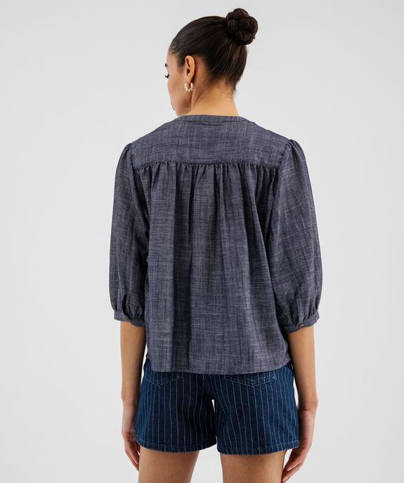 Blouse ample à col rond et manches 3/4 femme - LuluCastagnette vue3 - LULUCASTAGNETTE - GEMO