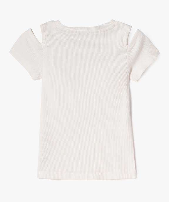 Tee-shirt à manches courtes avec épaules dénudées fille vue3 - GEMO (ENFANT) - GEMO