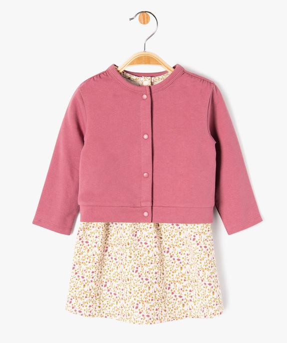 Ensemble bébé fille 2 pièces : robe + gilet vue1 - GEMO(BEBE DEBT) - GEMO