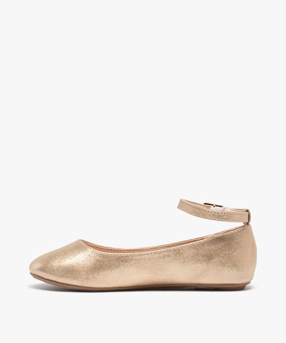 Ballerines fille dessus métallisé à fine bride cheville vue3 - GEMO (ENFANT) - GEMO