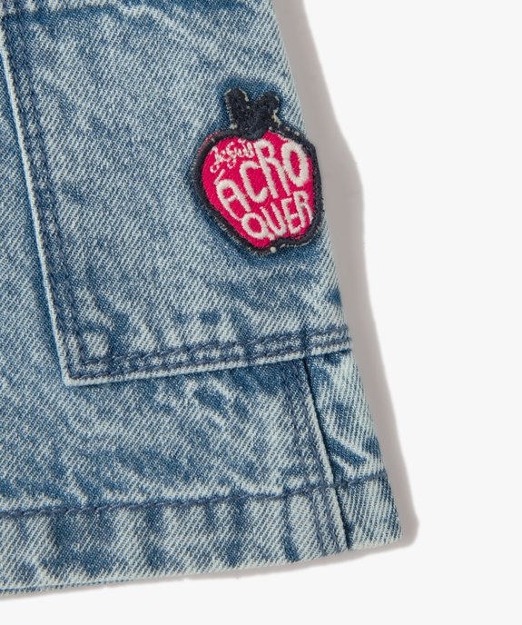 Robe bébé fille à bretelles en jean délavé vue2 - GEMO(BEBE DEBT) - GEMO