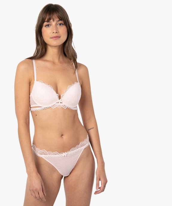Tanga femme en dentelle vue3 - GEMO(HOMWR FEM) - GEMO