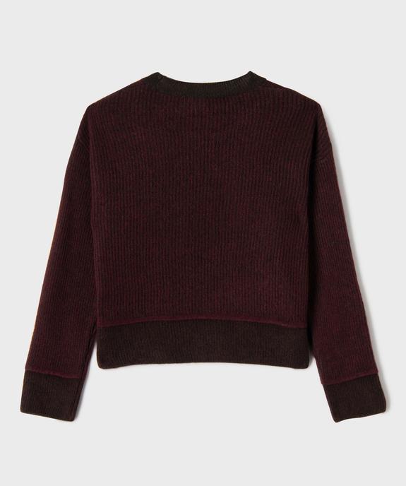 Pull court col rond ado fille vue3 - GEMO (JUNIOR) - GEMO