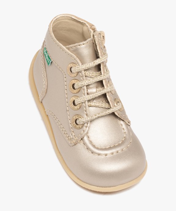 Bottillons premiers pas bébé fille en cuir Kickers vue5 - KICKERS - GEMO