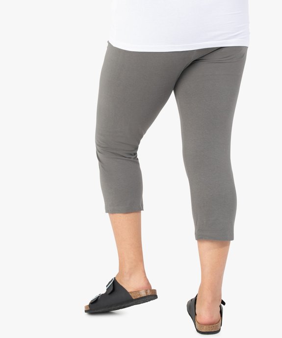 Pantacourt femme grande taille en maille unie et taille élastiquée vue3 - GEMO 4G GT - GEMO