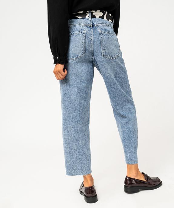 Jean délavé coupe cropped straight taille haute femme vue3 - GEMO(FEMME PAP) - GEMO