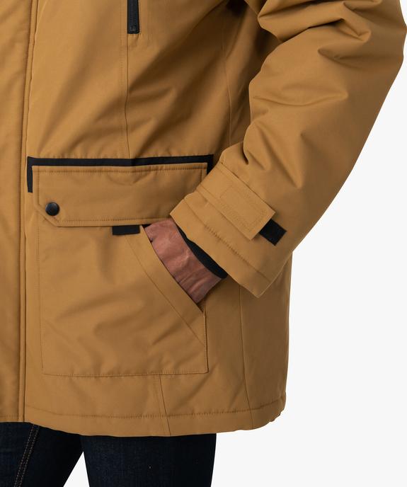 Parka homme matelassée à capuche avec bord fantaisie amovible - GEMO (HOMME) Parka homme matelassée à capuche avec bord fantaisie amovible vue2 - GEMO (HOMME) - GEMO