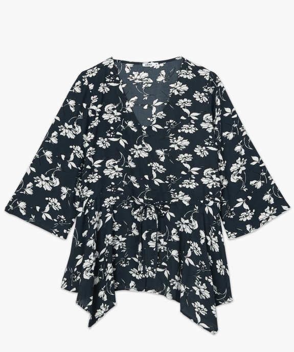 Blouse femme à motifs fleuris avec taille ajustable vue4 - GEMO(FEMME PAP) - GEMO
