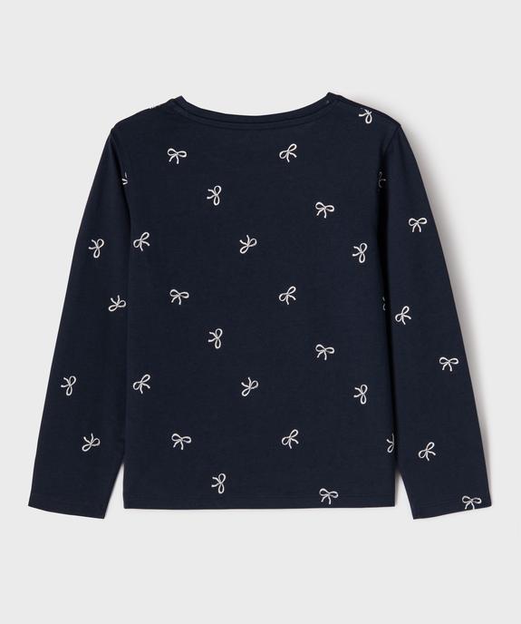 Tee-shirt manches longues imprimé fille vue3 - GEMO 4G FILLE - GEMO
