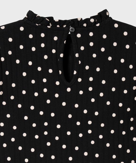 Tee-shirt manches longues imprimé avec col froncé fille vue3 - GEMO 4G FILLE - GEMO