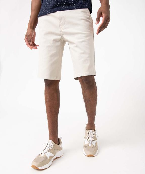 Bermuda homme coupe chino à taille élastiquée vue1 - GEMO 4G HOMME - GEMO