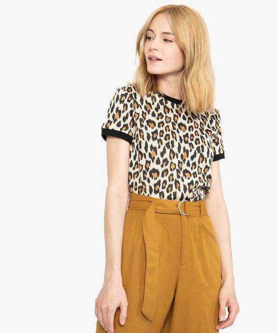 Tee-shirt femme en maille épaisse à motifs vue1 - FOLLOW ME - GEMO